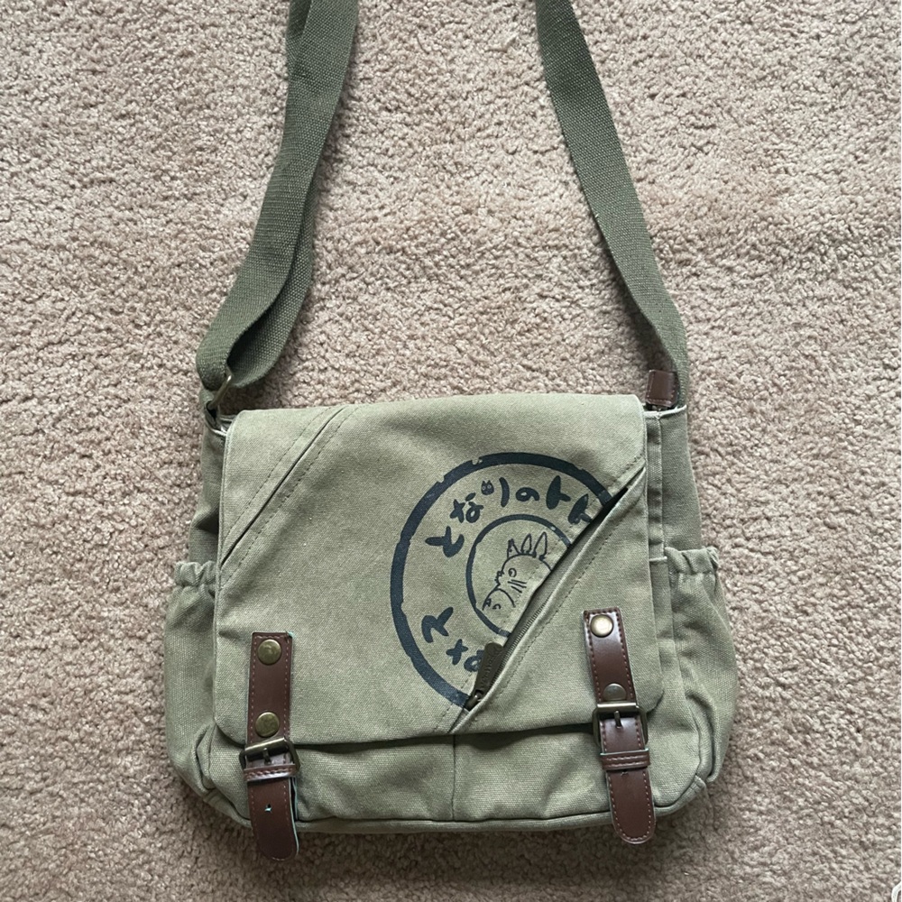 Ghibli Totoro Green Canvas Messenger Bag